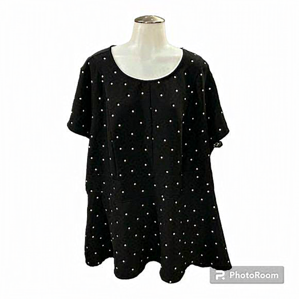 Lane Bryant Polka Dot Short Sleeve‎ Top